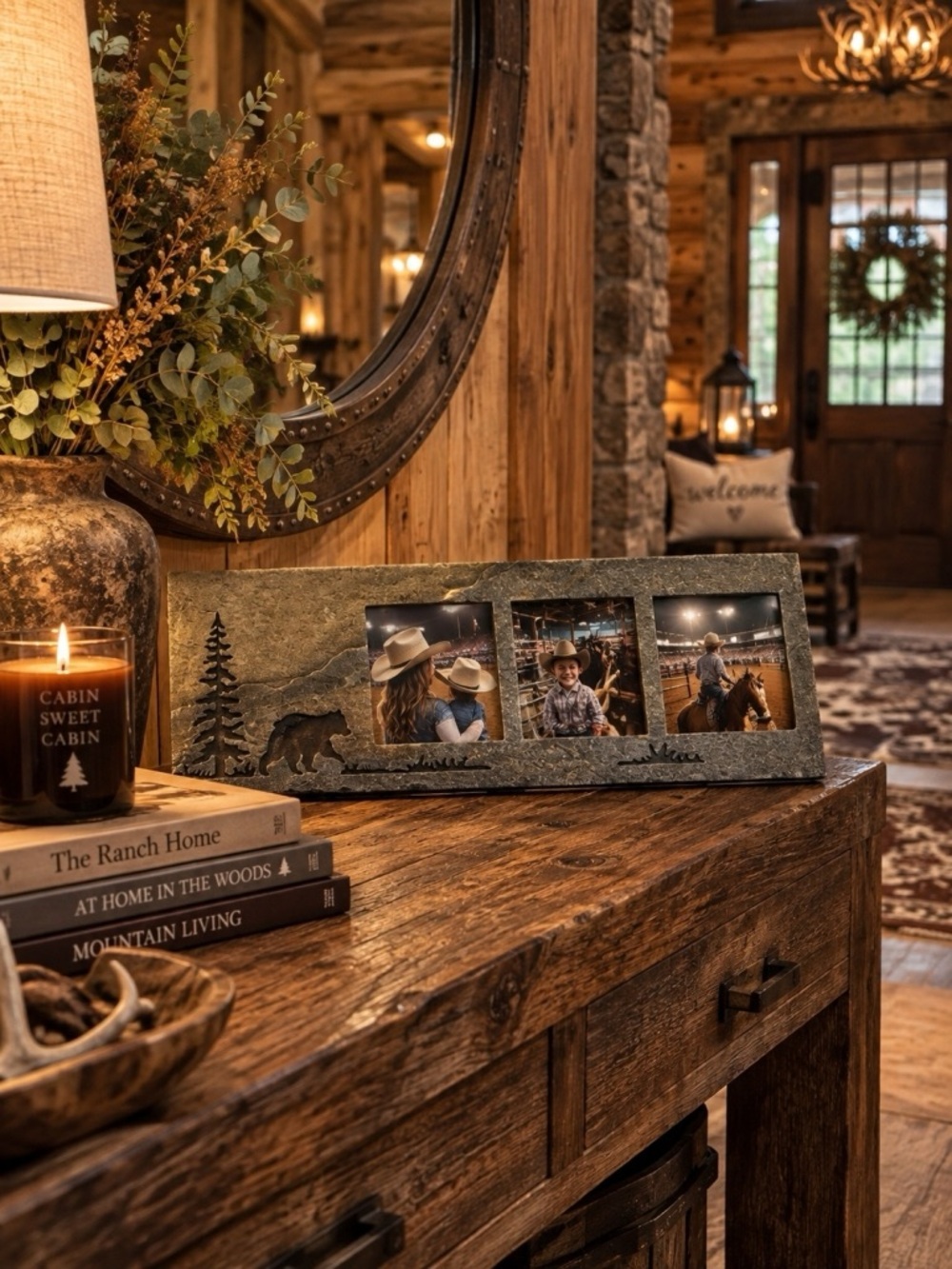 Rustic Bear and Tree Photo Frame